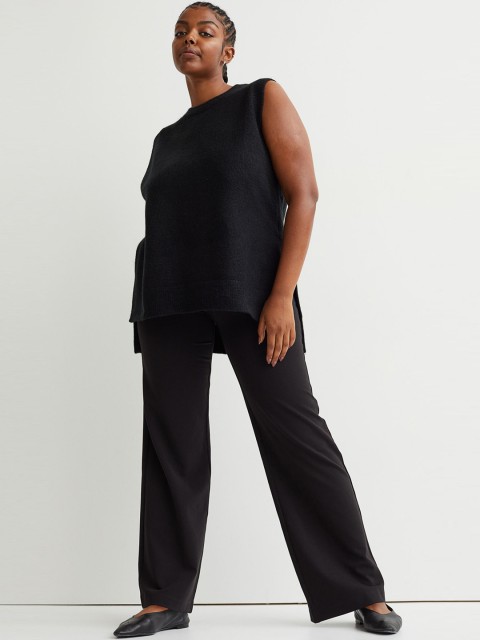 

H&M Women Black Wide Trousers