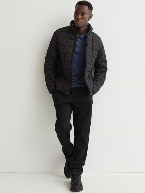 

H&M Men Black Solid THERMOLITE Jacket