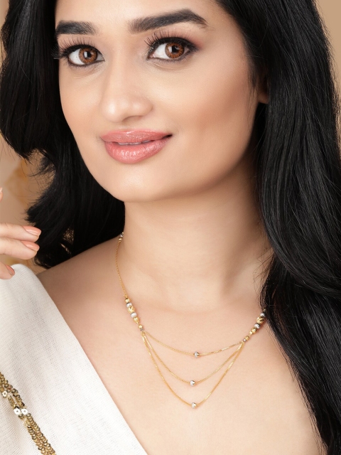 

Rubans Gold-Toned & Silver-Toned Alloy Gold-Plated Layered Necklace