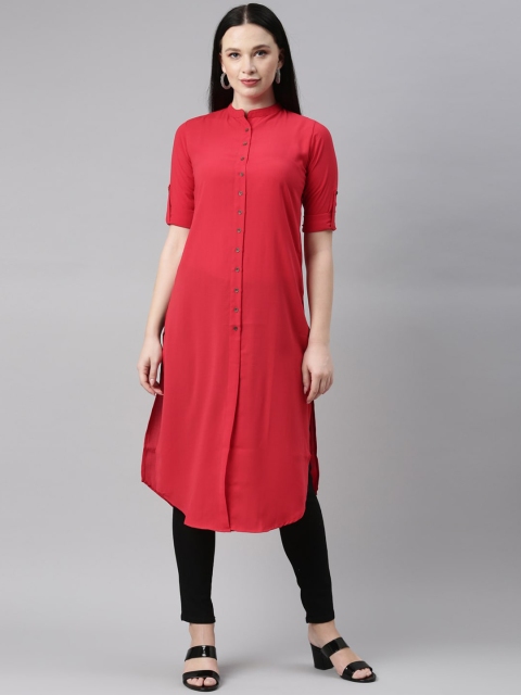 

Neerus Women Red Straight Kurta