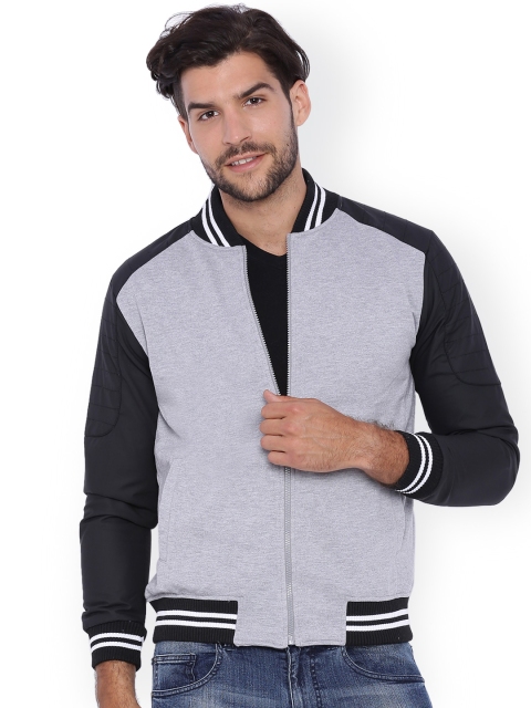 

Campus Sutra Grey & Block Colourblocked Bomber Jacket