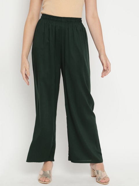 

V2 Value & Variety Women Olive Green Knitted Ethnic Palazzos