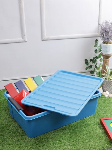

Lock & Lock Blue Solid Easy Clip Plastic Storage Box 30L