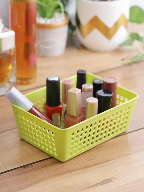 

Lock & Lock Green Solid Plastic Storage Basket