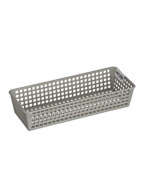 

Lock & Lock Grey Solid Reusable Plastic Storage Basket