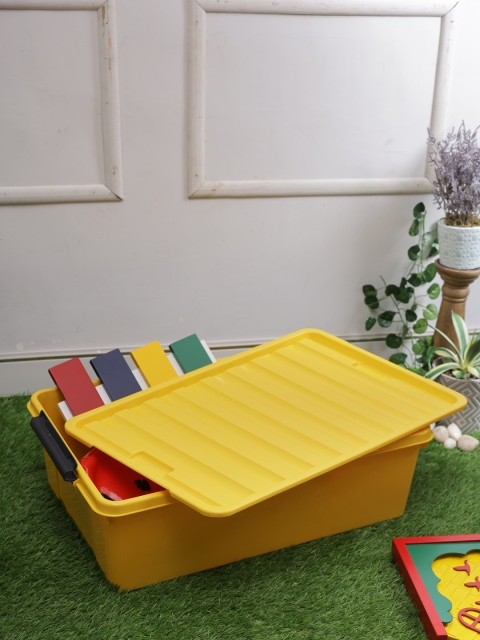 

Lock & Lock Yellow Solid Easy Clip Reusable Plastic Storage Box 30L