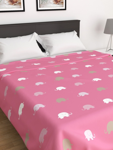 

Home Centre Pink & White Cartoon Characters Summer 210 GSM Double Bed Blanket