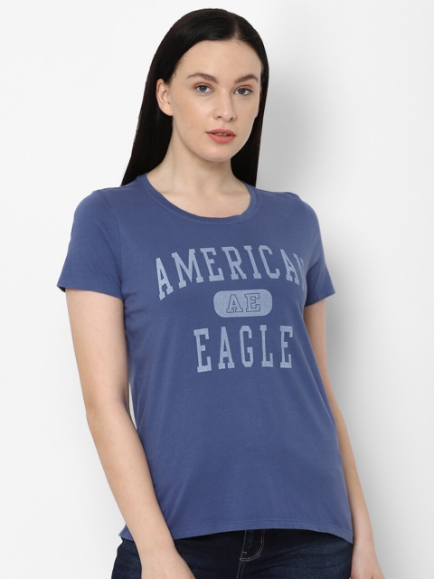 

AMERICAN EAGLE OUTFITTERS Women Blue Printed T-shirt