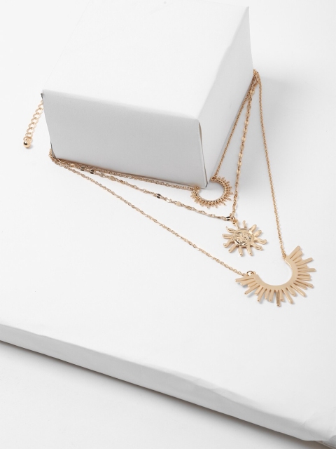 

FOREVER 21 Gold-Toned Sun Pendant Layered Chain