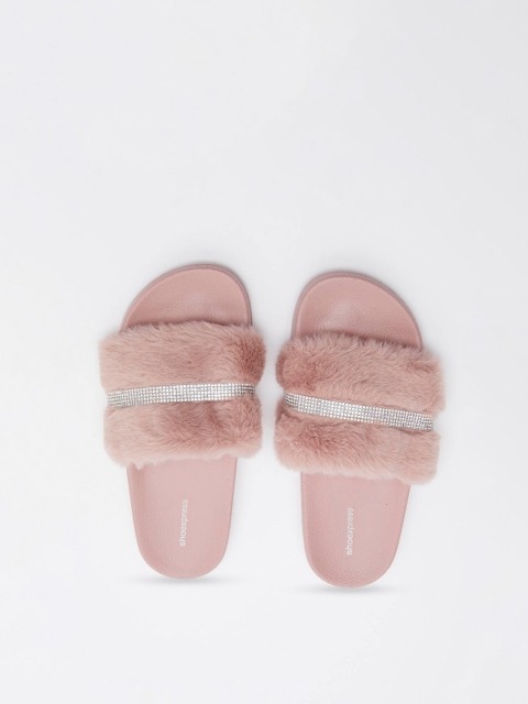 

shoexpress Girls Pink & Silver-Toned Slip-On