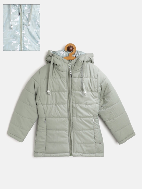 

Okane Girls Green & Blue Reversible Hooded Padded Jacket