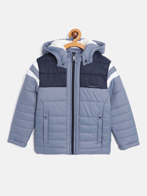

Okane Boys Blue Colourblocked Hooded Padded Jacket