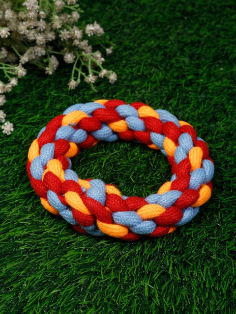 

WIGGLE TWIDDLE Orange & Blue Textured Rope Dog Toy