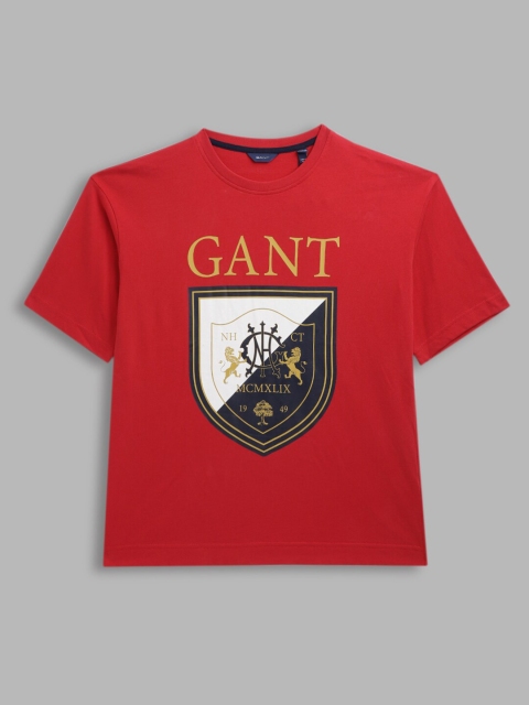 

GANT Boys Red Printed Applique Slim Fit T-shirt