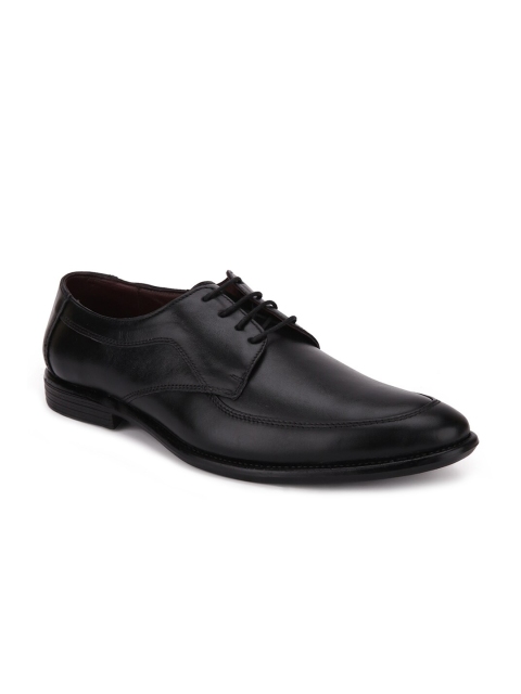 

LOUIS STITCH Men Black Solid Leather Formal Derbys