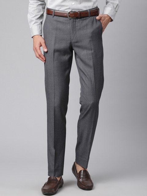 

HARSAM Men Grey Solid Regular Fit Formal Trousers
