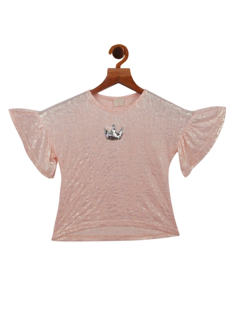 

Tiny Girl Peach-Coloured Regular Top