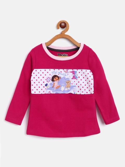 

Eteenz Girls Magenta & White Dora Printed Cotton Sweatshirt