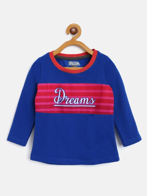 

Eteenz Girls Blue & Pink Cotton Printed Sweatshirt