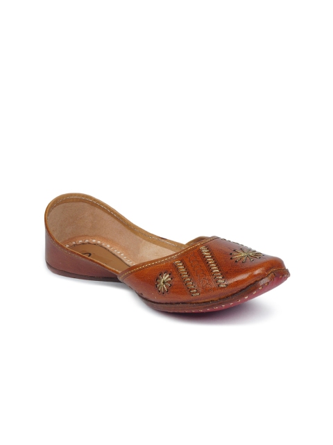 

The Desi Dulhan Women Brown Ethnic Ballerinas with Embroidered Flats