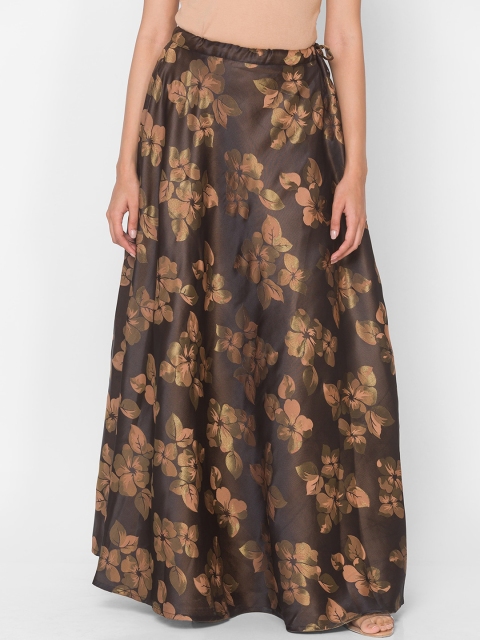 

Ethnicity Women Black Floral Printed Skirts