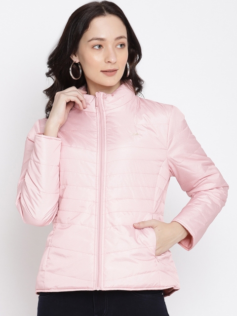 

METTLE Women Pink Striped Padded Jacket