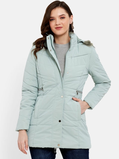 

METTLE Women Green Longline Padded Jacket