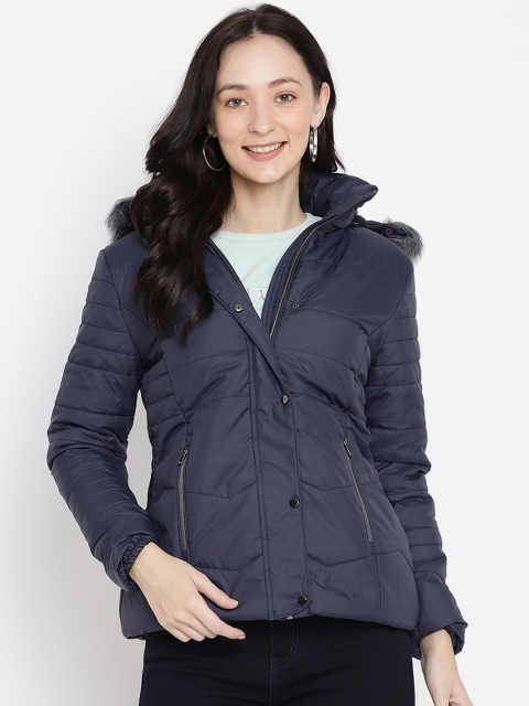 

METTLE Women Navy Blue Parka Jacket