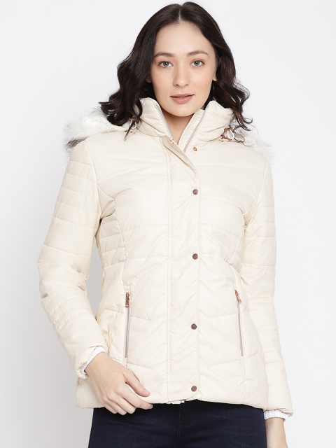 

METTLE Women Off White Quilted Jacket