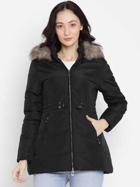 

METTLE Women Black Longline Parka Jacket