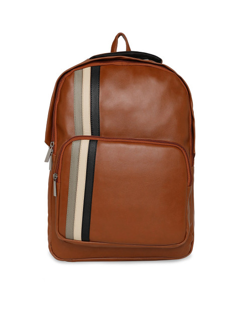 

MBOSS Unisex Tan Brown Striped Backpack