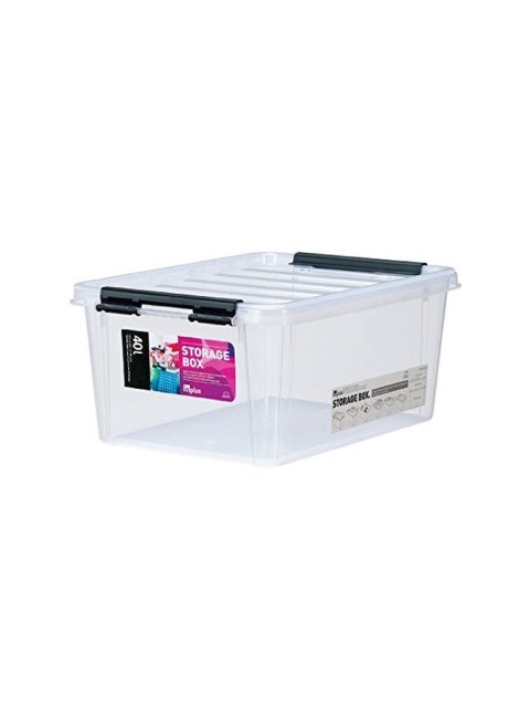 

Lock & Lock Transparent Solid Easy Clip Reusable Plastic Storage Box 40L