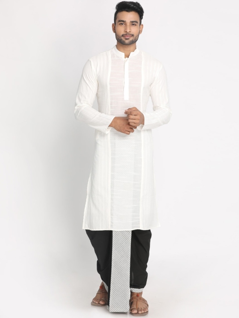 

Nakshi Men White Romance Pure Cotton Kurta