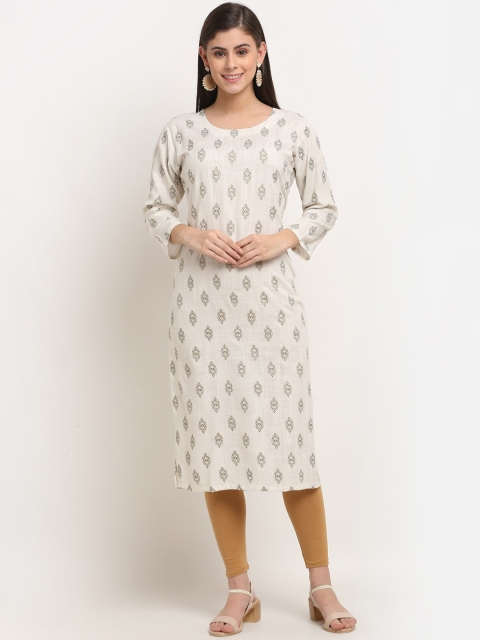 

GRACIT Women Off White Ethnic Motifs White Romance Kurta