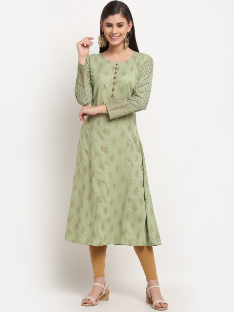 

GRACIT Women Green Floral Printed Kurta