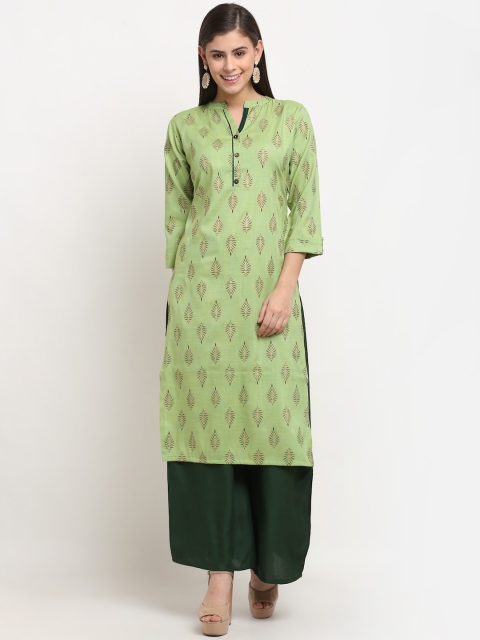 

GRACIT Women Green Ethnic Motifs Printed Floral Kurta