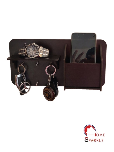 

Home Sparkle Brown Wooden Key Holder With 5 Hooks