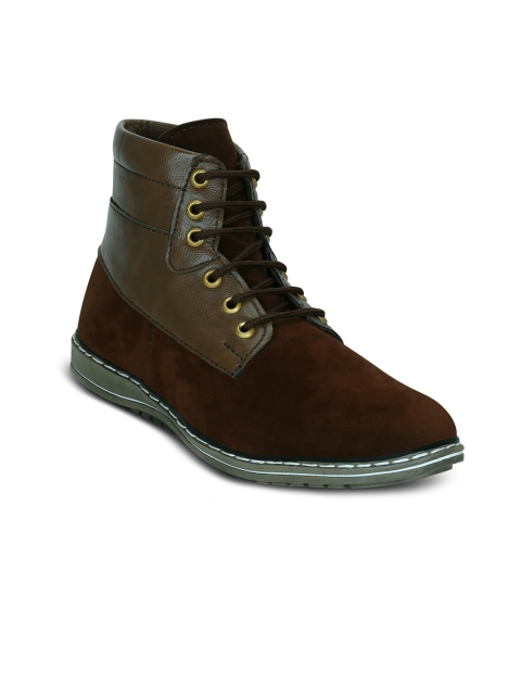 

Get Glamr Men Brown Colourblocked Flat Boots