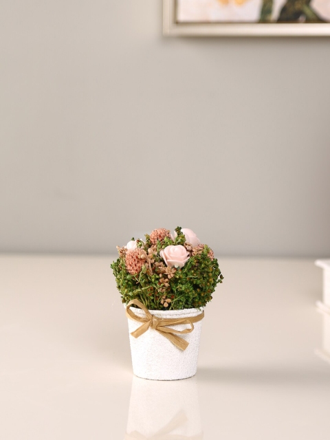 

HomeTown Peach & Green Artificial Flower With Pot