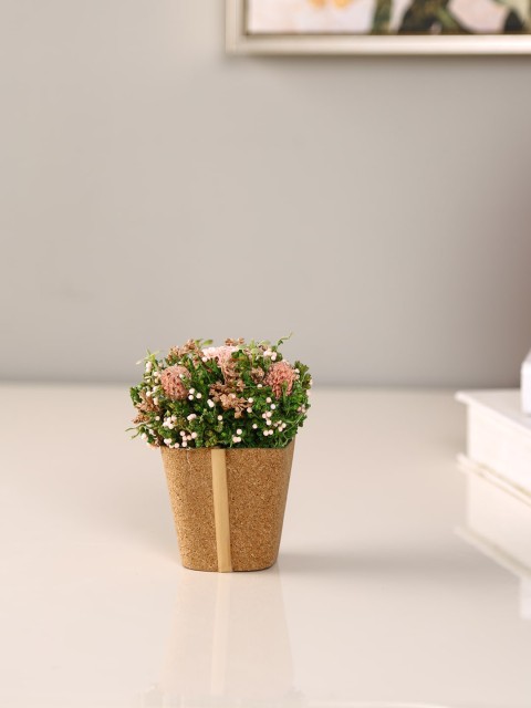 

HomeTown Unisex Peach Artificial Flowers With Pot
