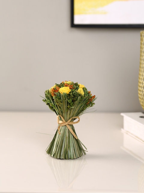 

HomeTown Yellow & Green Artificial Rose Flower Bouquet