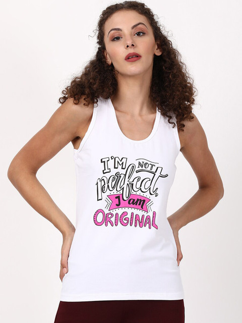 

V2 Value & Variety Women White Printed Cotton Vest