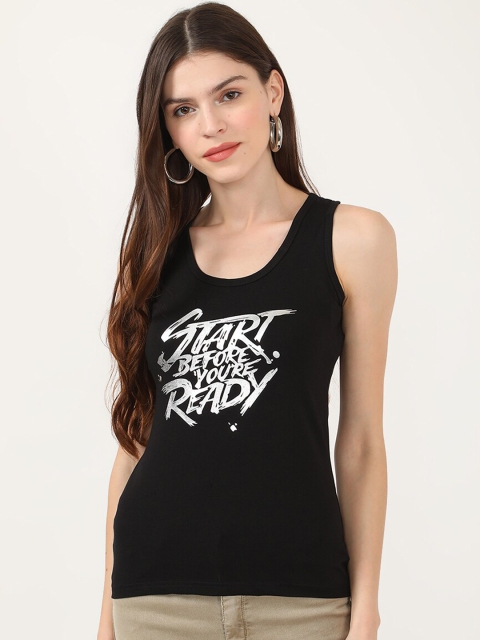 

V2 Value & Variety Women Black & White Printed Cotton Innerwear Vest