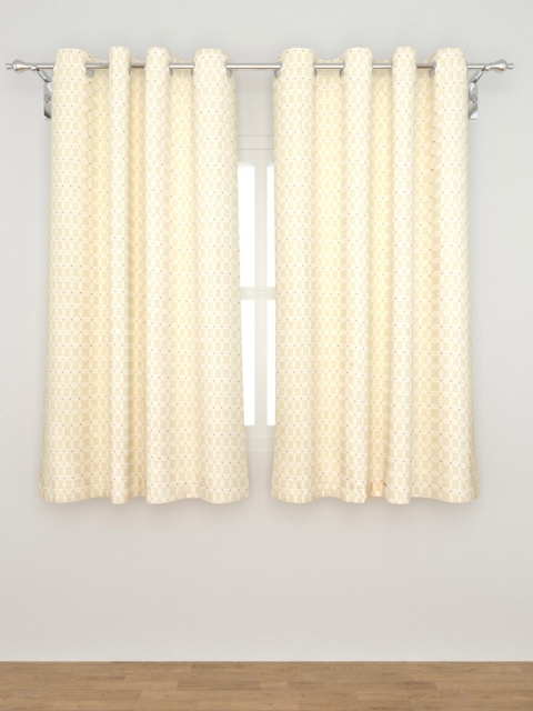 

Home Centre Set Of 2 Cream-Coloured Geometric Printed Window Curtain