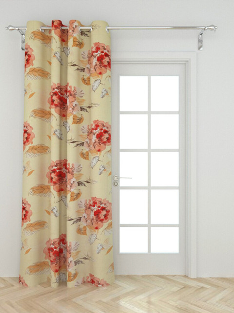 

Home Centre Brown & Red Single Floral Regular Door Curtain