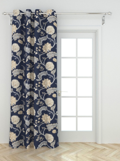 

Home Centre Navy Blue & Grey Floral Printed Door Curtain