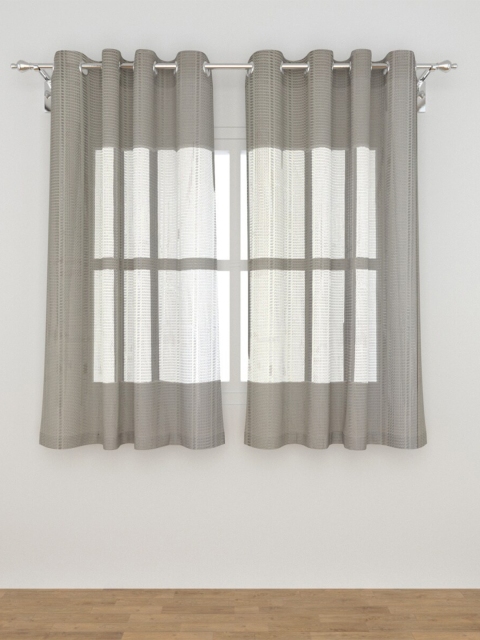 

Home Centre Grey Set of 2 Sheer Window Curtains