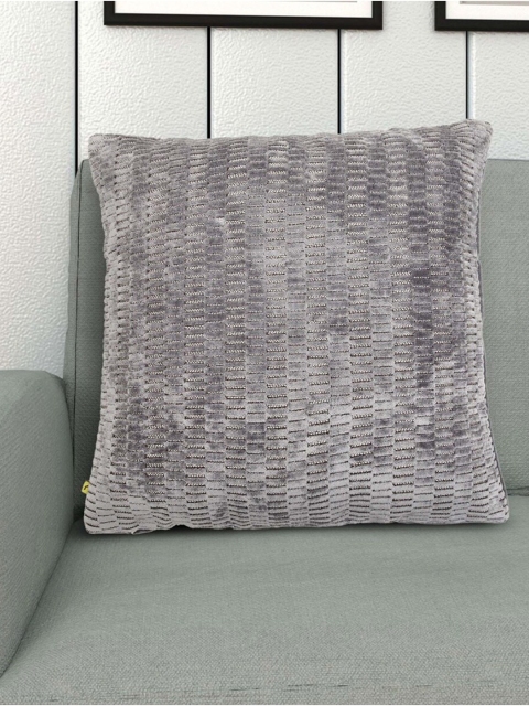 

Home Centre Grey Square Textured Velvet Cushion Covers