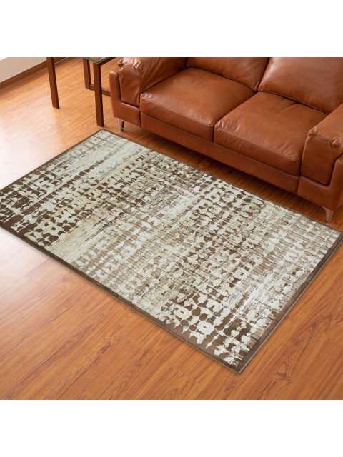 

Home Centre Beige & Brown Textured Rectangular Anti-Slip Carpet