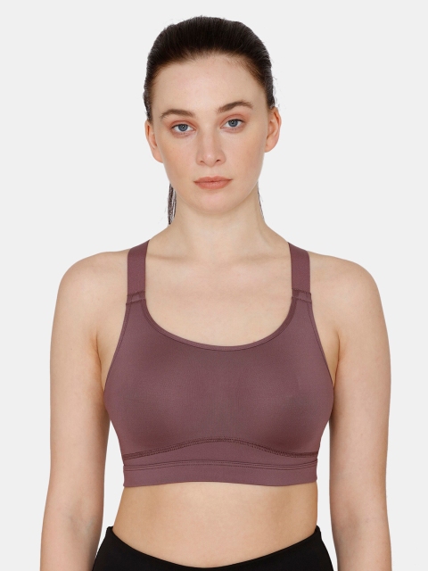 

Zelocity by Zivame Women Brown Workout Bra